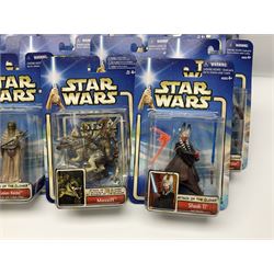 Star Wars - Attack of the Clones - thirty-two carded action figures comprising ten from Collection 1 and twenty-two from Collection 2; all unopened blister packs (32)