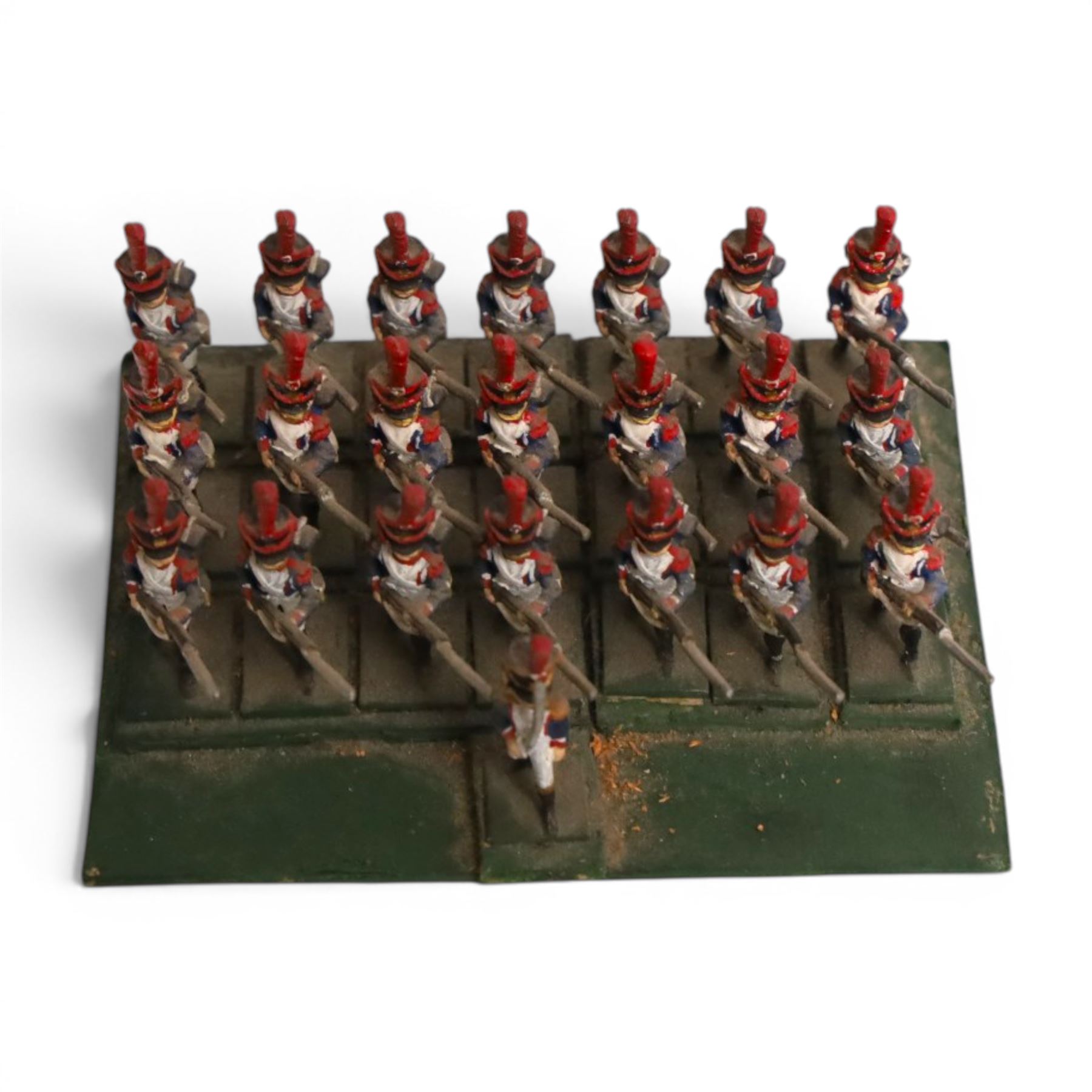 Collection of hand-painted 25-28mm lead soldiers, including Roman soldiers, Napoleonic Soldiers and Mounted Cavalry etc