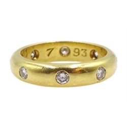 18ct gold diamond full eternity ring rubover set, London 1993
