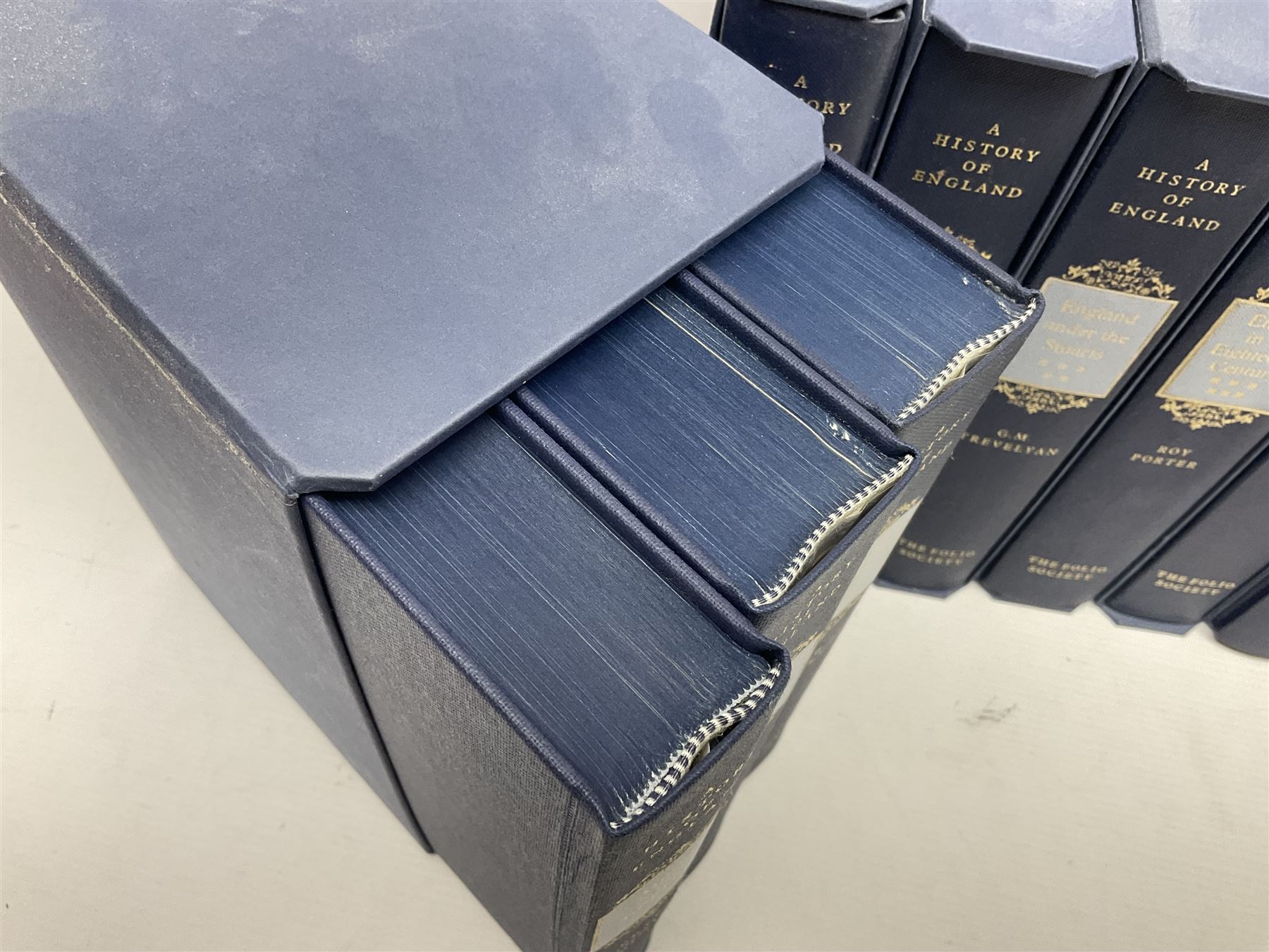 Folio Society; A History of England series, 12 vols by various authors, including: G. M. Trevelyan; G. R. Elton; Asa Briggs; and others, all in their original slipcases