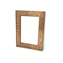  Rectangular acid washed copper finish bevel edge mirror, W91cm  H122cm  
