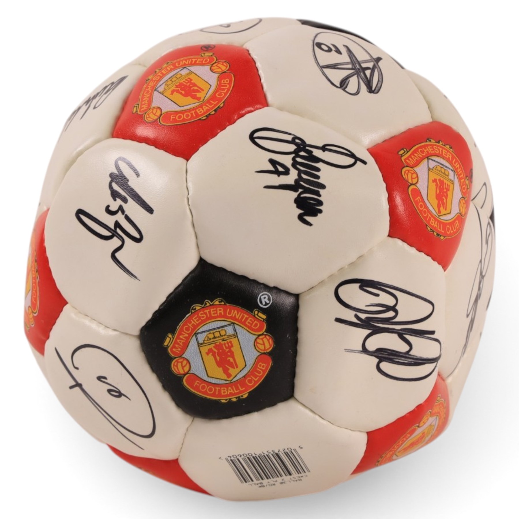 Manchester United football, signed by 2002/2003 season squad, with certificate of authenticity, together with a signed Adidas Classique AC Milan football