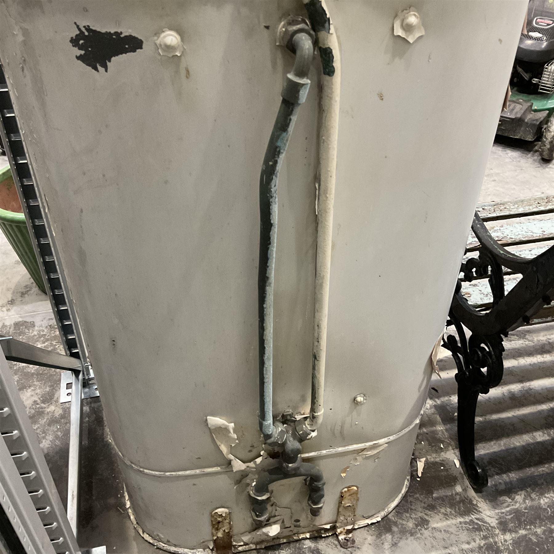 Edwardian lead and metal bath shower canopy painted in white - THIS LOT IS TO BE COLLECTED BY APPOINTMENT FROM DUGGLEBY STORAGE, GREAT HILL, EASTFIELD, SCARBOROUGH, YO11 3TX