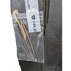 Military Outfitters hand painted life size wooden cut out figure of a WW1 soldier standing at ease holding a gun by his side, marked Stening Signs; hardboard on planked frame H199cm