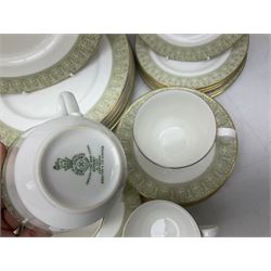 Royal Doulton tea and dinner wares comprising six cups and saucers, seven side plates, seven dessert plates, seven dinner plates