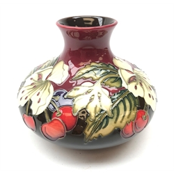  Moorcroft Cherry Blossom squat vase, designed by Nicola Slaney, H11cm   