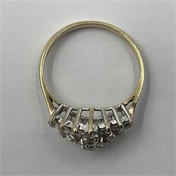 9ct gold cubic zirconia cluster ring, hallmarked 