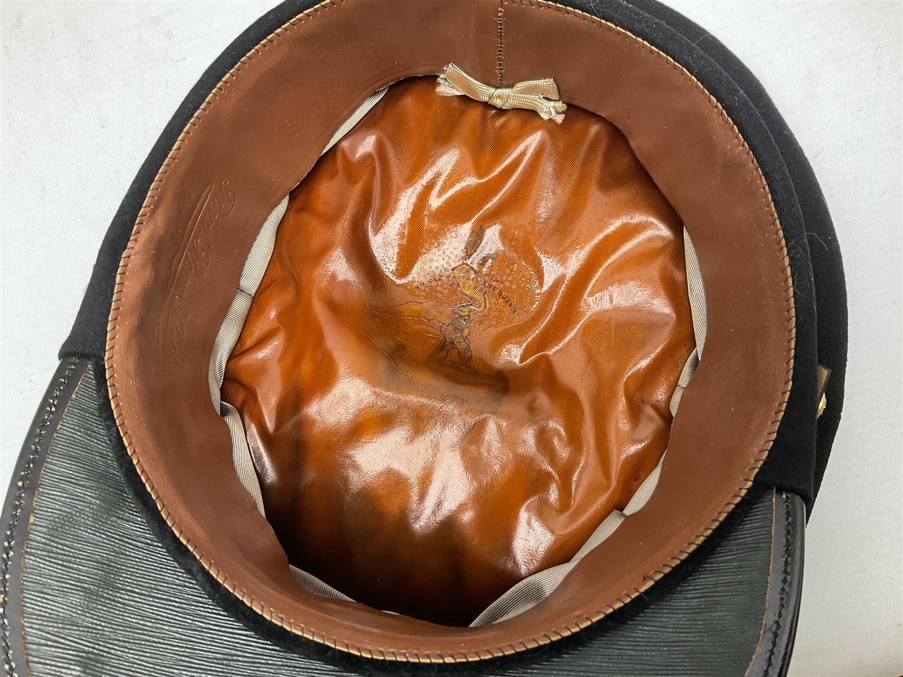 Officer's pattern peaked cap of the Green Howards, by Herbert Johnson, New Bond Street, London, in original box