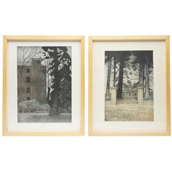 Colin Bygrave (British 1933-2020): 'House Among Pines' and 'Fitzwilliam Redwood', pair of monochrome etchings signed titled and numbered 5/150 and 3/90 in pencil, in matching frames max 41cm x 29cm (2)