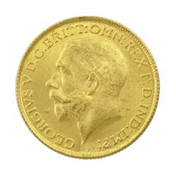 King George V 1918 gold full sovereign coin, Melbourne mint