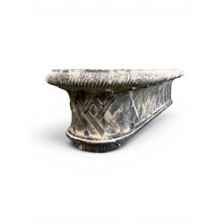 James Pulman & Son - 19th century terracotta oval shallow planter, applied lattice detail