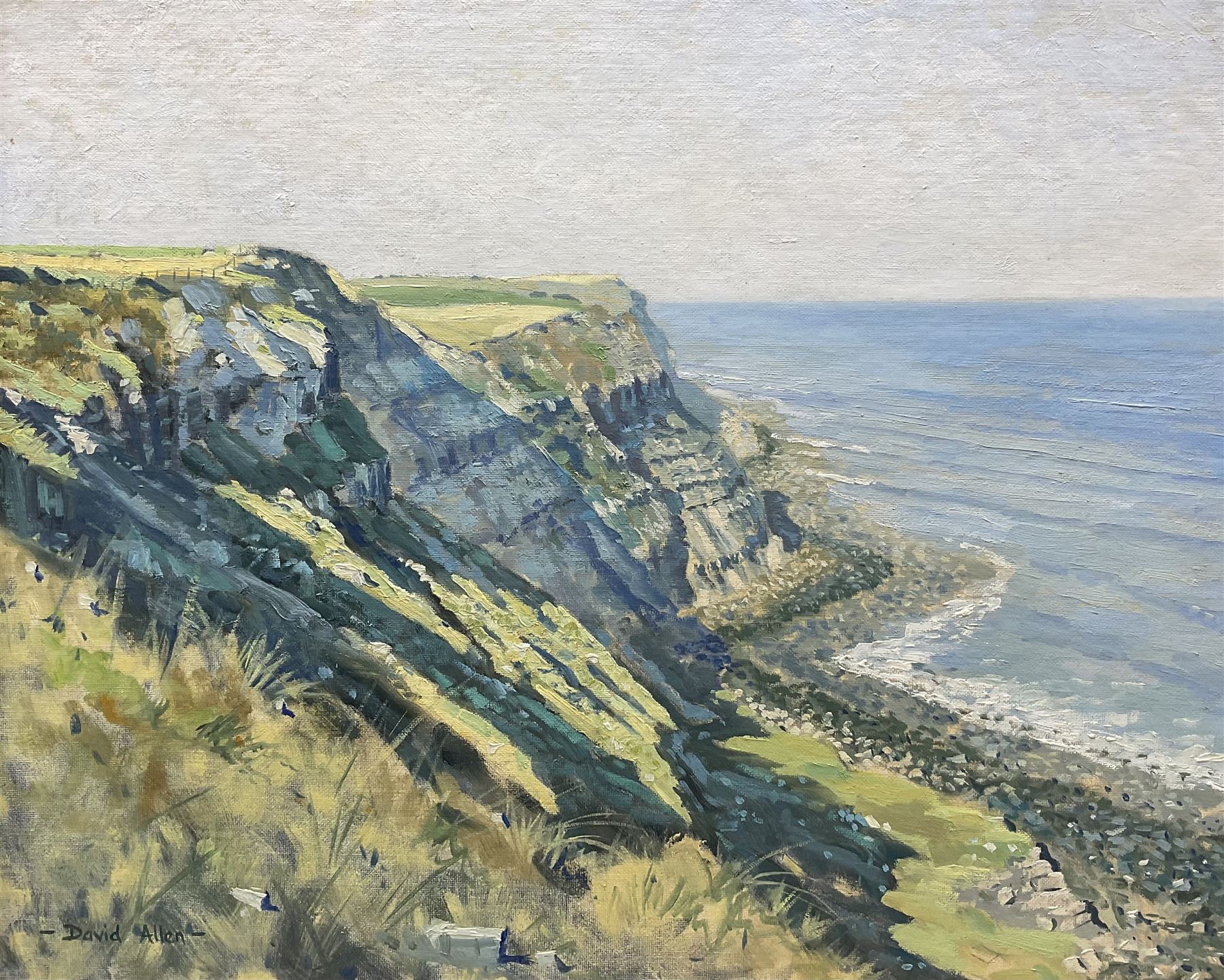David Allen (British 1945-): 'Widdy Head - Near Whitby', oil on board signed, titled verso 43cm x 54cm 
