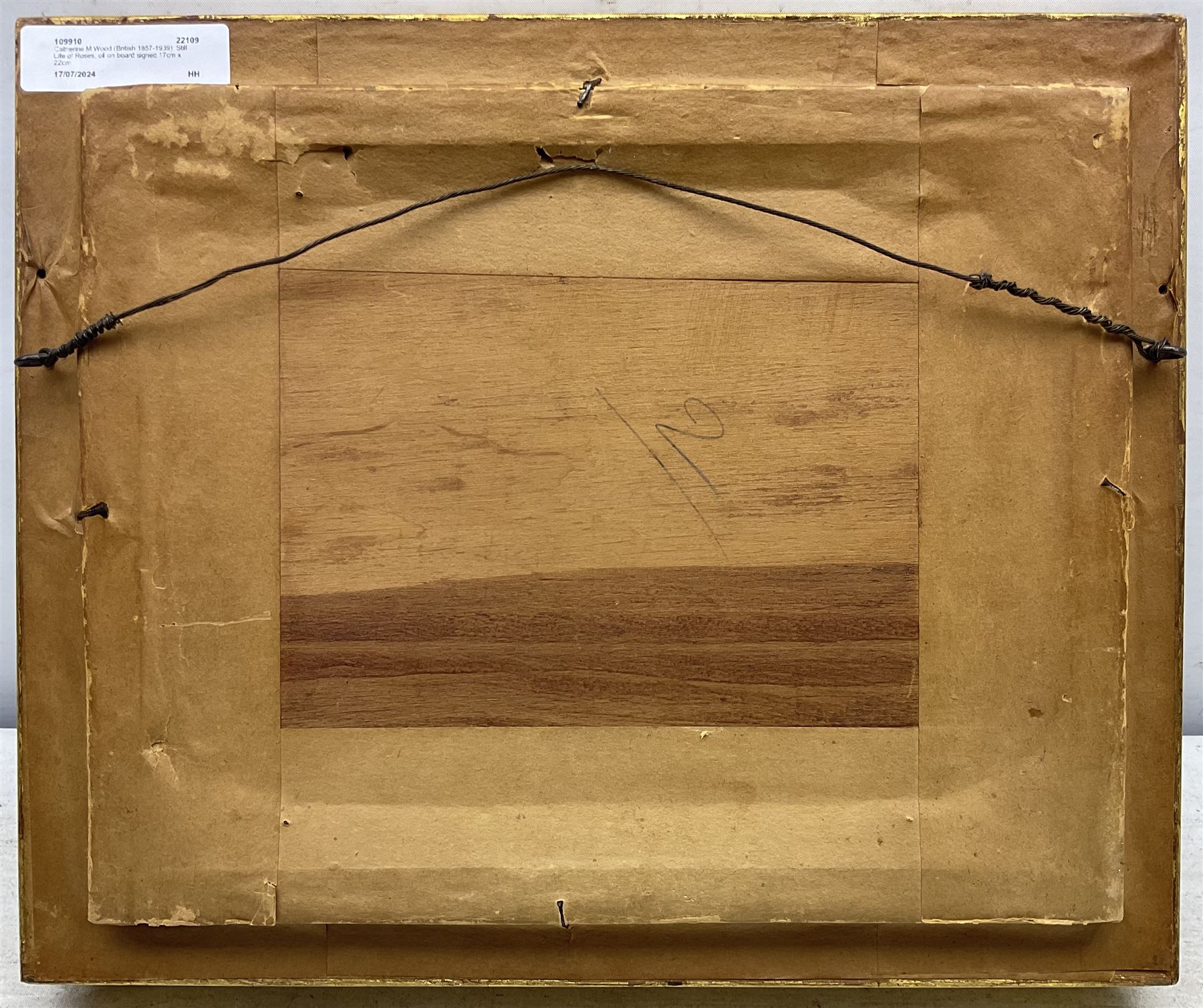 Catherine Martha Wood (British 1857-1939): Still Life of Roses, oil on board signed 17cm x 22cm