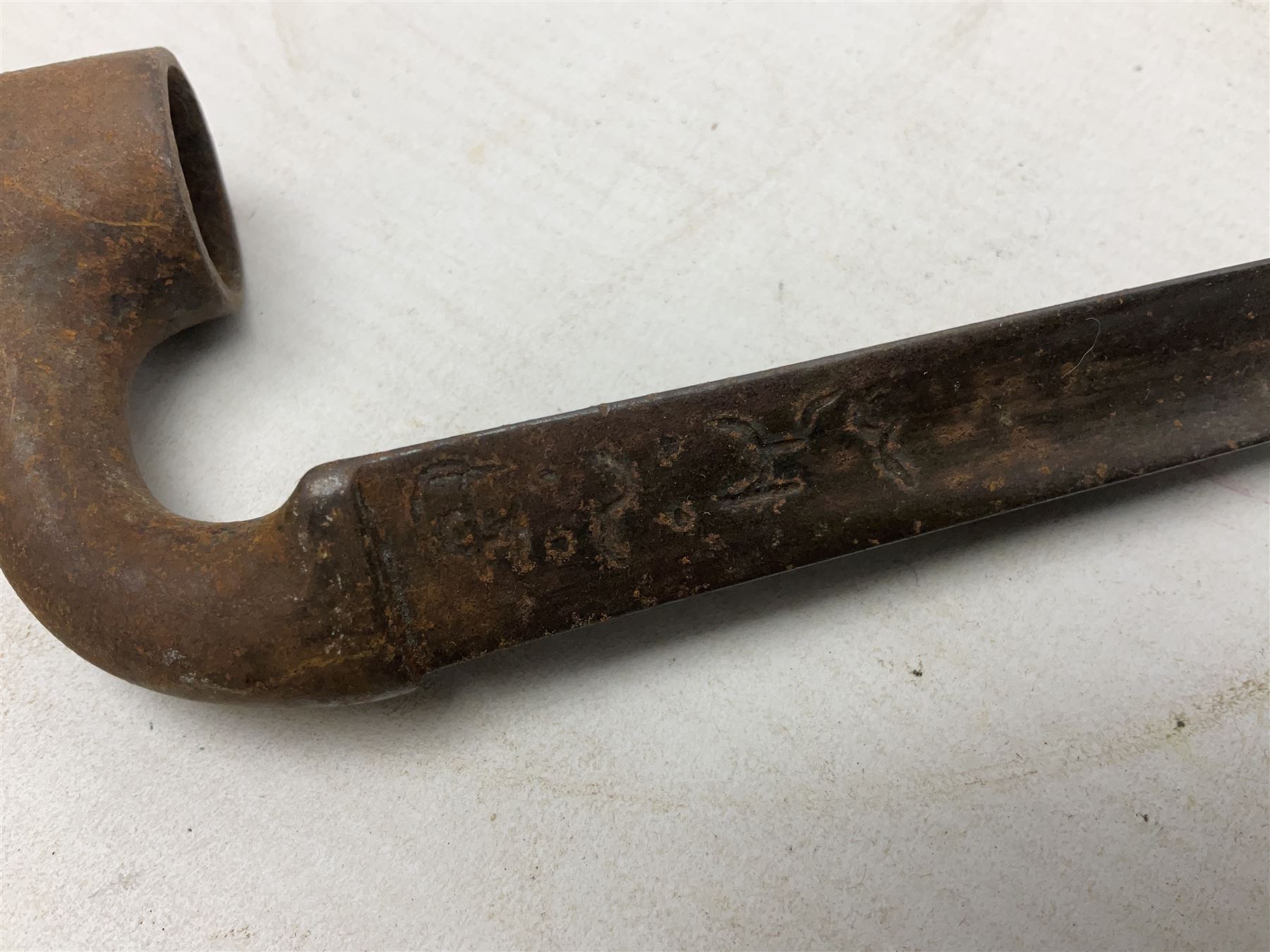 Five 19th century bayonets in relic condition without scabbards comprising British Pattern 1876 socket bayonet with Indian markings; French Model 1874 epee bayonet; and three French Model 1866 sabre bayonets (5)