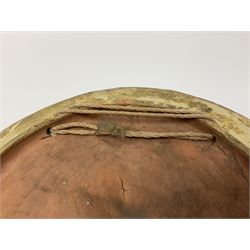 Pair of 19th century classical terracotta relief wall plaques depicting the goddess Hygeia and another goddess, seated holding an ewer, each of oval form, indistinctly signed, each stamped Ferreira verso, H42cm, W30cm