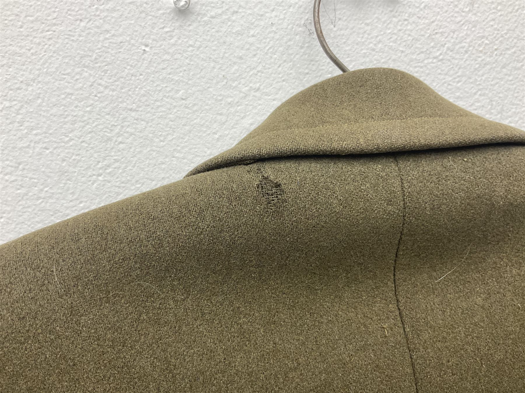 WW2 French Artillery Officer's greatcoat; bears label 'P. Vauclair 40 Boul. du Montparnasse Paris (inscribed to) Mr. Babin Le 17/4/40 No.674'