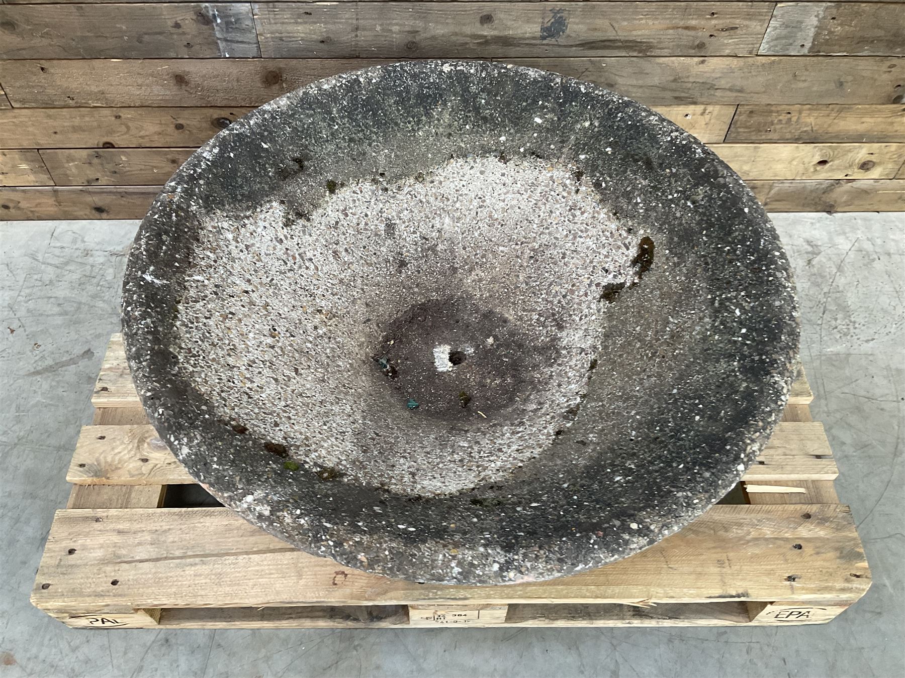 Large mid century tapering concrete planter