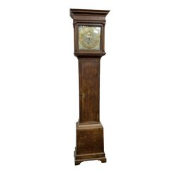 John Agar of York - late 18th century oak eight day longcase clock, with a flat topped ped...