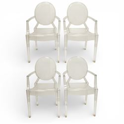 Philippe Starck (1949-) for Kartell - set of four ‘Louis Ghost’ armchairs, moulded transpa...