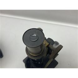 Four microscope, comprising W.J George Ltd, Watson Service 716606, Meopta no 230087 and one other  