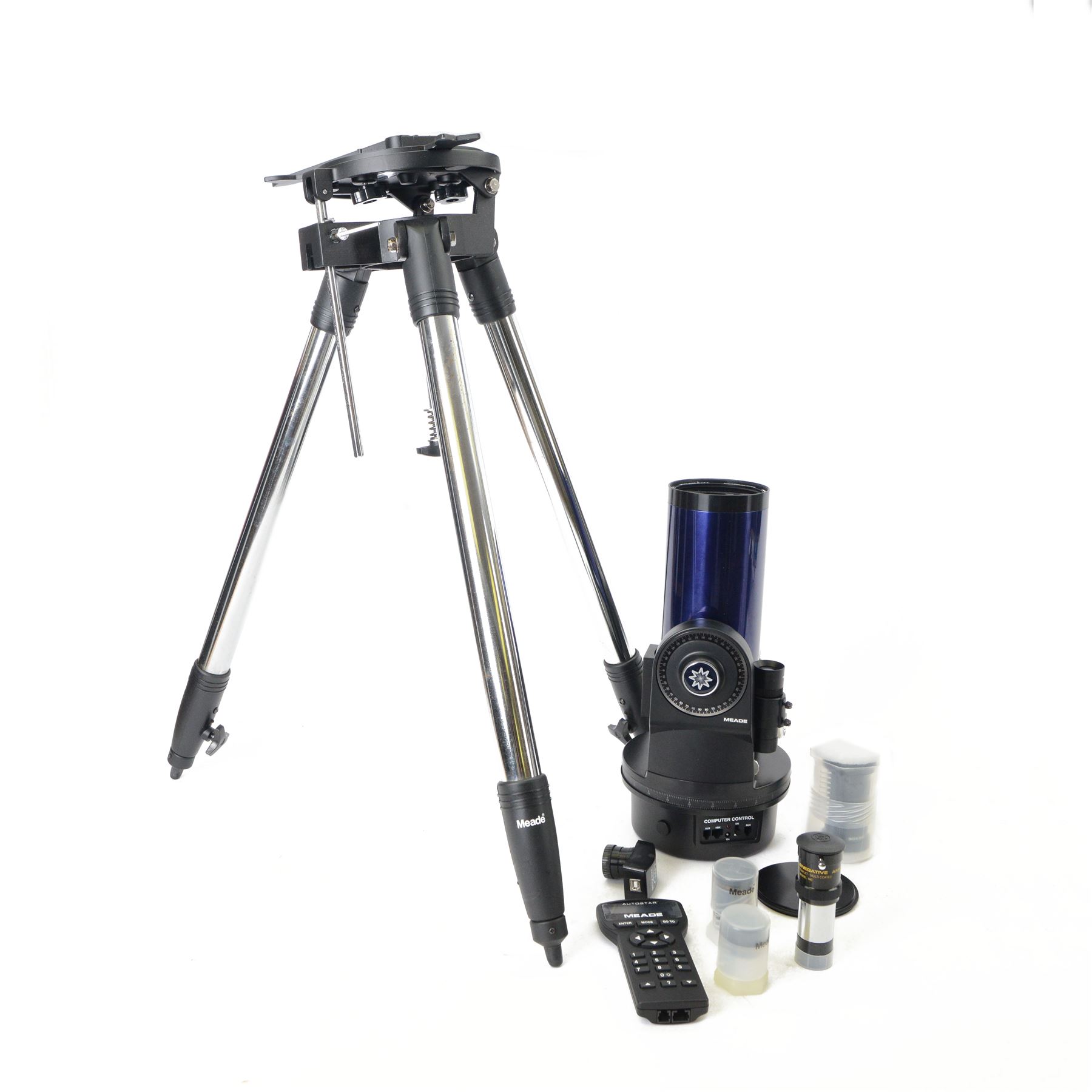 Meade ETX-90EC astro-telescope and tripod, in original case with remote control and accessories