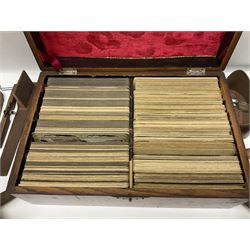 Underwood & Underwood sun sculpture stereoscope viewer, together with three other stereoscope viewer, and box of stereoscopic views by Realistic Travels 