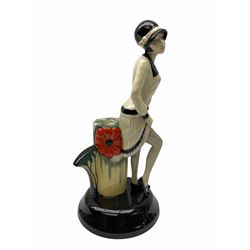 Three Kevin Francis figures produced by Peggy Davies ceramics, Clarice Cliff Centenary Figure H27cm, Tallulah Bankhead H26cm and Chantella H21cm. 