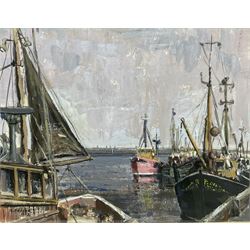 Hector Fraser (British 1919-2013): 'Fishing Boats - Bridlington', gouache signed and dated...