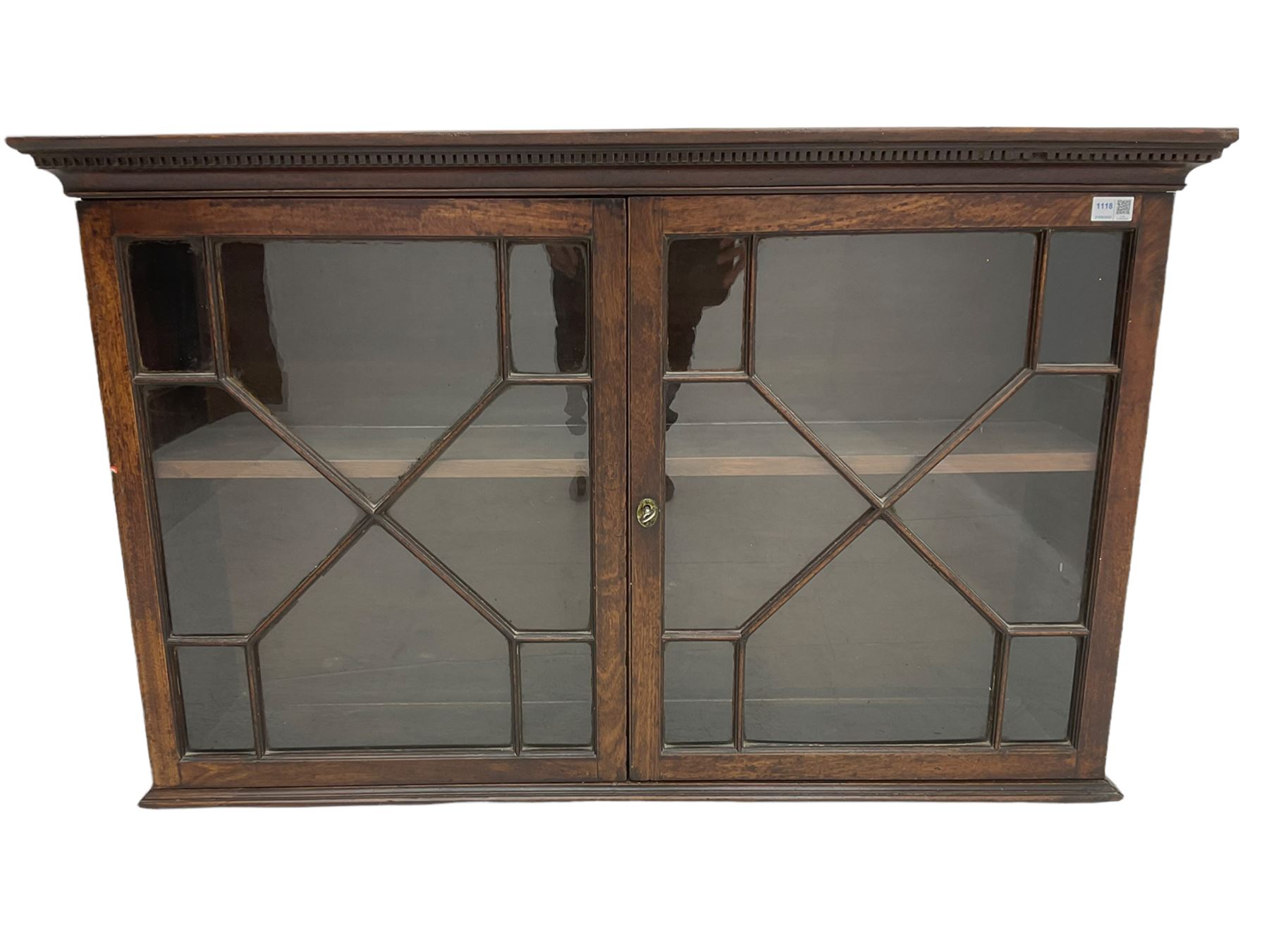 19th century mahogany two-door astragal glazed wall cabinet