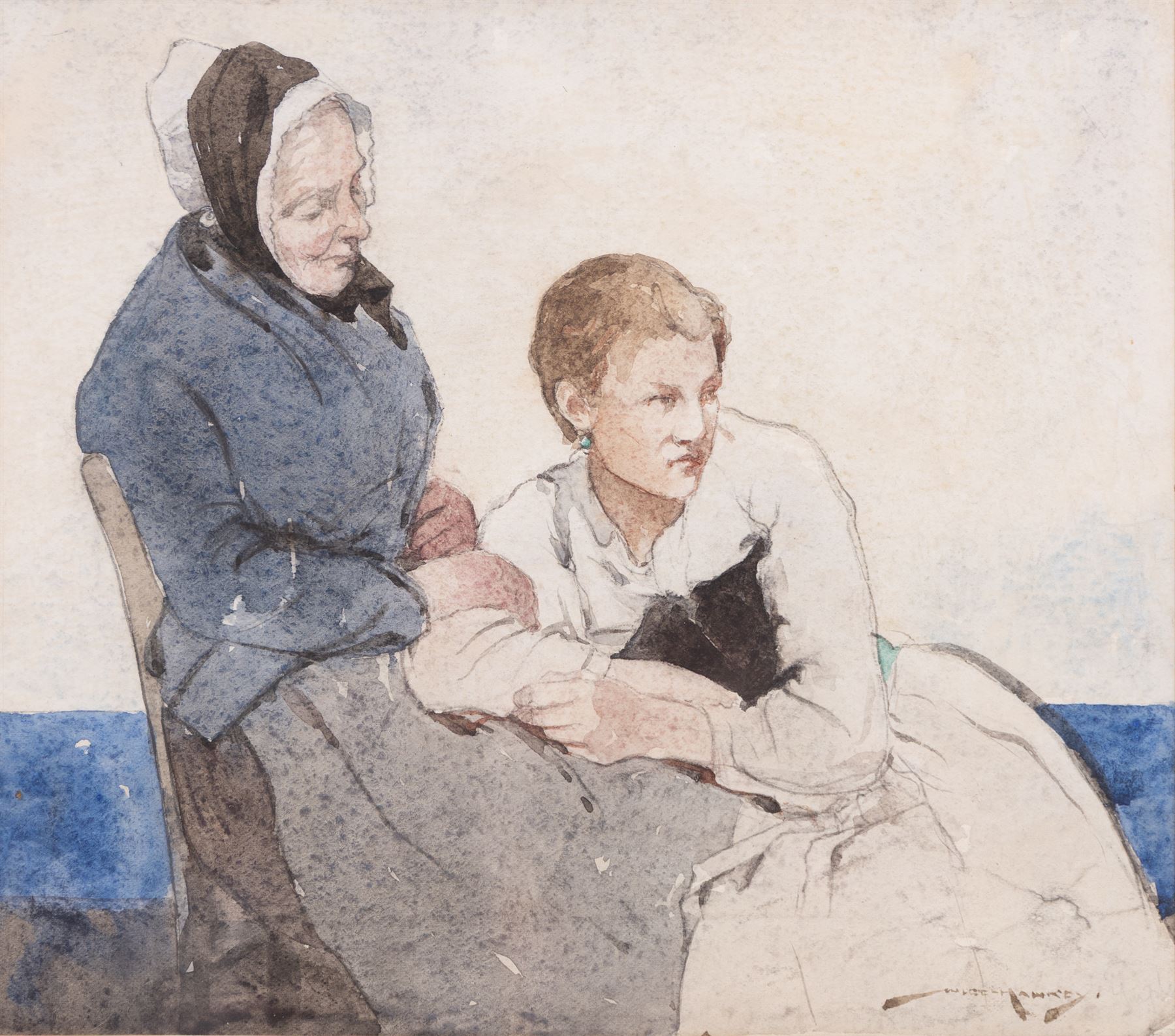 William Lee Hankey (British 1869-1952): 'Sympathy', watercolour signed, titled on the mount 18cm x 21cm 