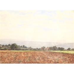 John Dobby Walker (British 1863-1925): Across the Furrows, watercolour signed 27cm x 37cm