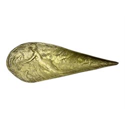 Bergman Art Nouveau bronze dish, of natu