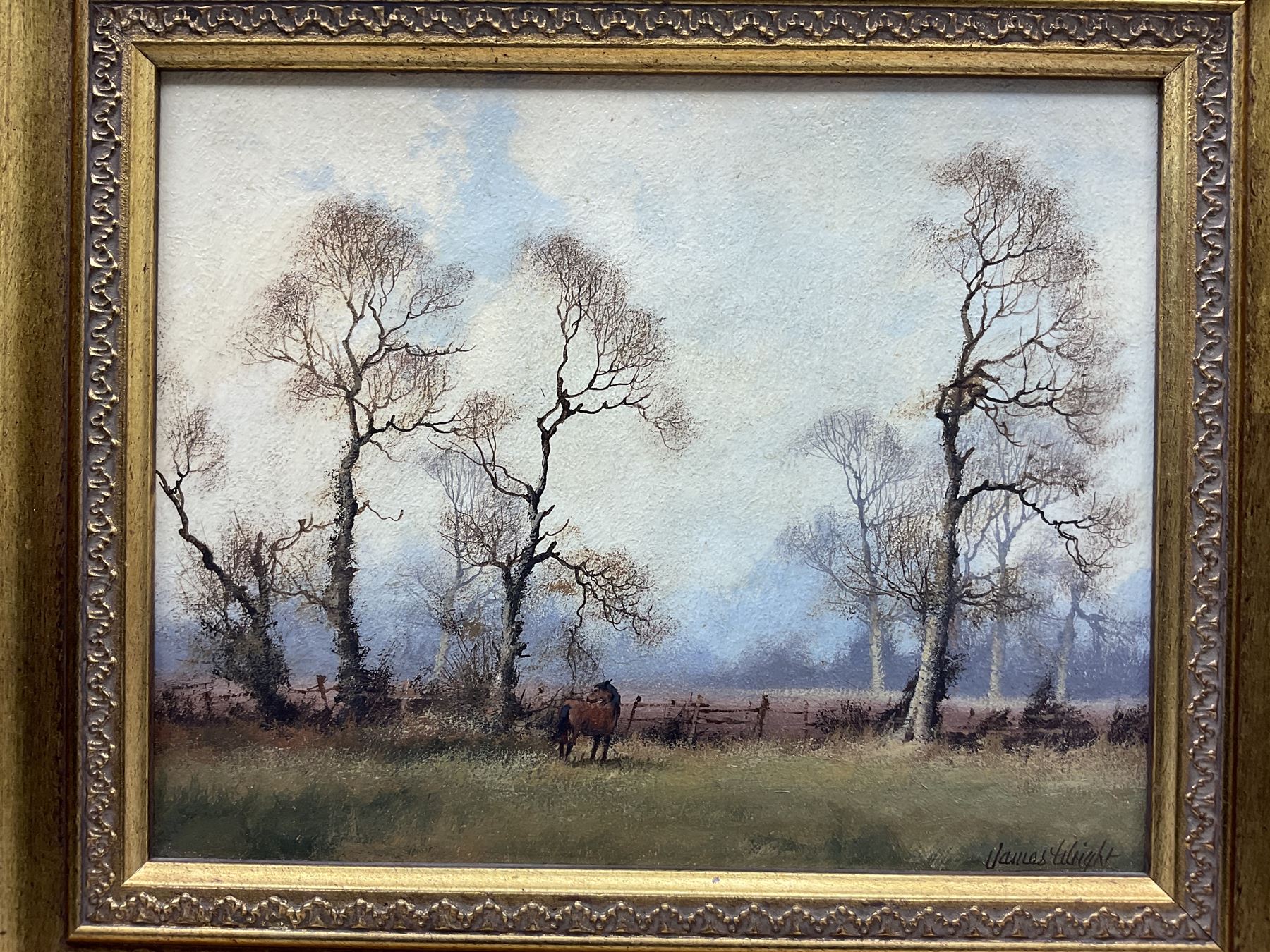 James Wright (British 1935-): Countryside Scenes, pair oils on board signed 19cm x 24cm (2)