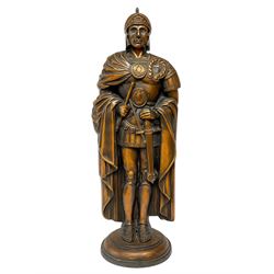 Cast metal figural fire companion set modelled as a Roman type warrior/soldier, H58cm