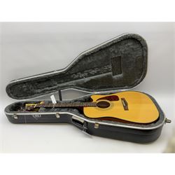 Fender model DG-20CE NAT semi-acoustic guitar with mahogany back and sides and spruce top, serial no. 03035336, L104cm, in fitted carrying case