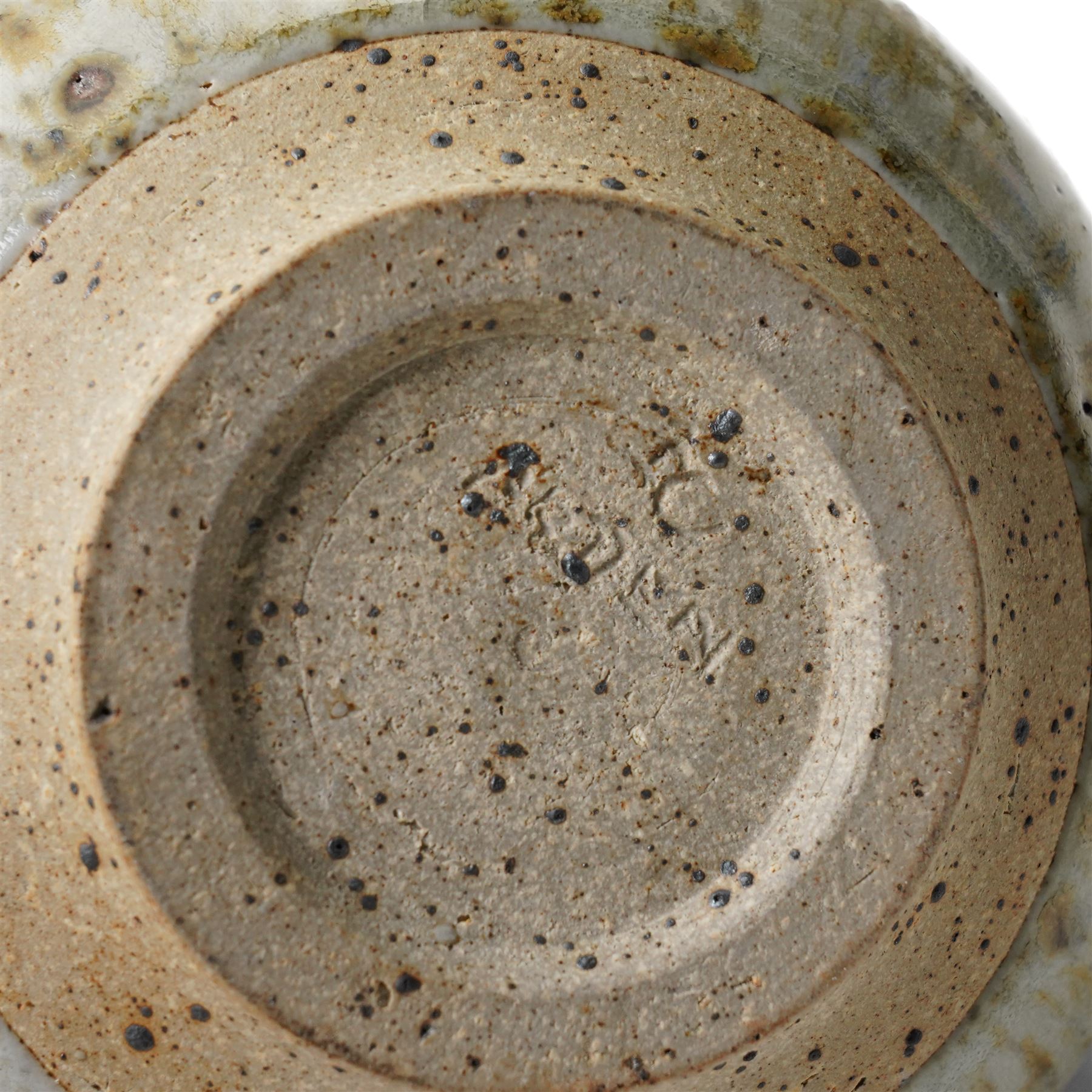 Barbara Cass (1921-1992) for Arden Pottery: Covered jar, in mottled blue and green glazed, incised marks to base, H22cm