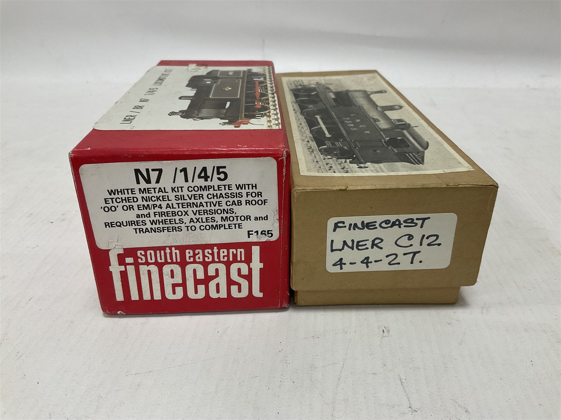 ‘00’ gauge - two kit built steam locomotives comprising Class N7 LNER/BR 1/4/5 0-6-2T no.69614 finished in BR black with South Eastern Finecast box; Class C12 GNR/LNER/BR 4-4-2T no.1527 finished in GNR green with plain brown box labelled ‘Finecast’ (2) 
