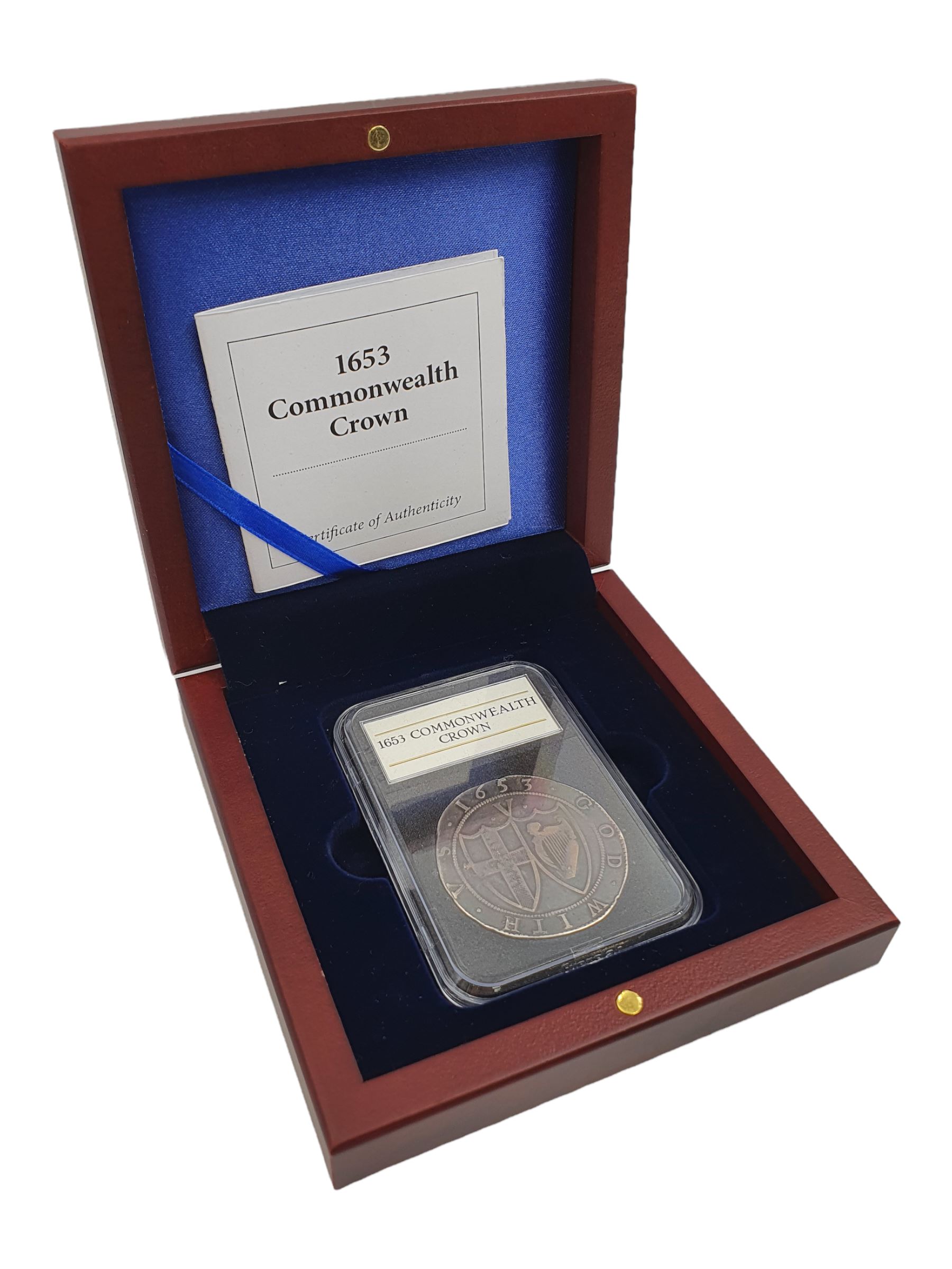 Commonwealth 1653 silver crown coin, 'The Commonwealth of England'