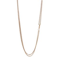 9ct rose gold guard/muff chain with clip, Birmingham 1962
