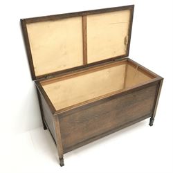 Early 20th century oak blanket box, single hinged lid, W110cm, H63cm, D55cm