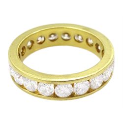 18ct gold round brilliant cut diamond full eternity ring, total diamond weight approx 3.15 carat