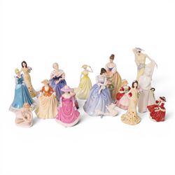 Collection of Royal Doulton figures including Alexandra, Ballet Shoes, Harriet, Valerie etc