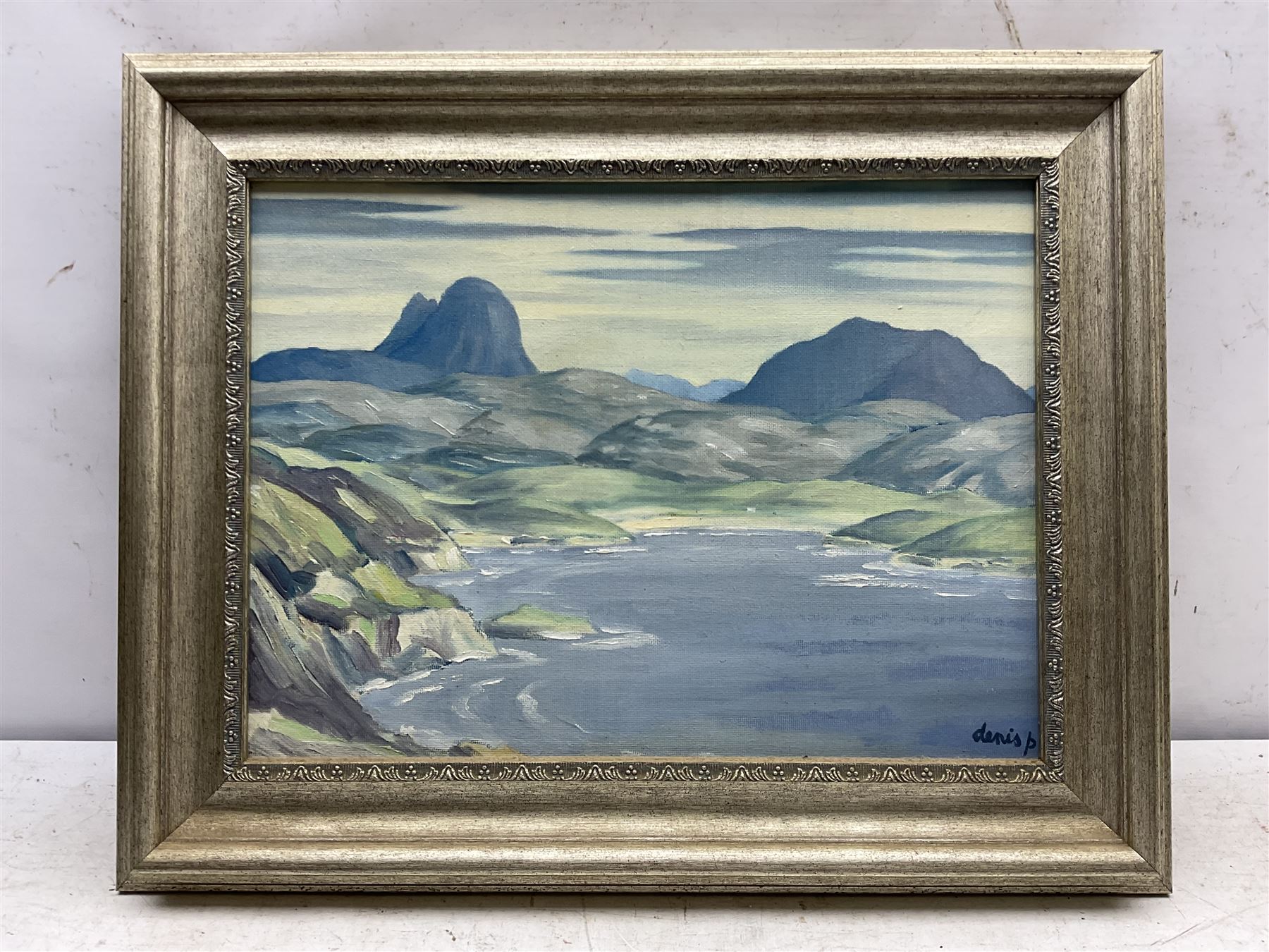 Circle of Denis Peploe RSA (Scottish 1914-1993): Loch Landscape, oil on board signed 34cm x 47cm