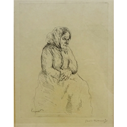  Jacob Kramer (British 1892-1962): Studies of an Old Man and Woman, two etchings signed in pencil 24cm x 18cm & 26cm x 20cm (2)  