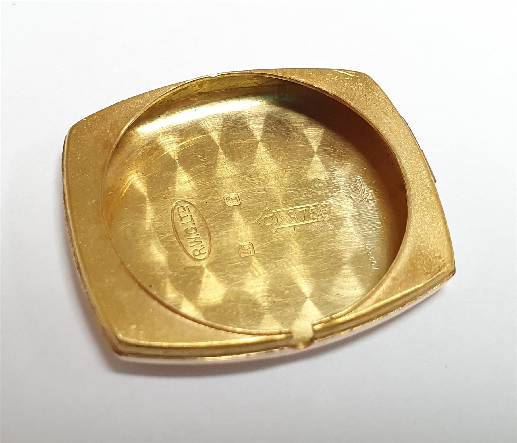 Rolco Rolex 9ct gold gentleman's rectangular wristwatch, Glasgow import marks 1928, Poinçon de Maître hammerhead, number 136, back case stamped 114279 915