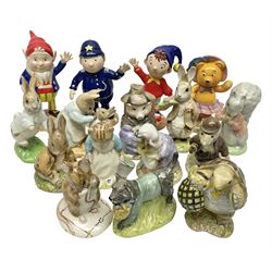 Twelve Royal Albert Beatrix Potter figures, including Mr Alderman Ptolemy, Peter Rabbit and This Pig Had None, etc, some boxed, together with four Royal Worcester Noddy figures, including Big Ears and PC Plod, boxed