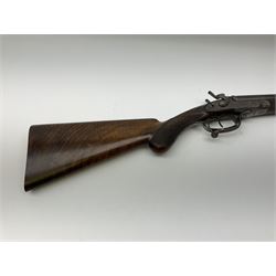 H. Akrill Beverley .410 side-by-side double barrel shotgun converted from 80-bore double barrel park rifle probably 360 x 2.25