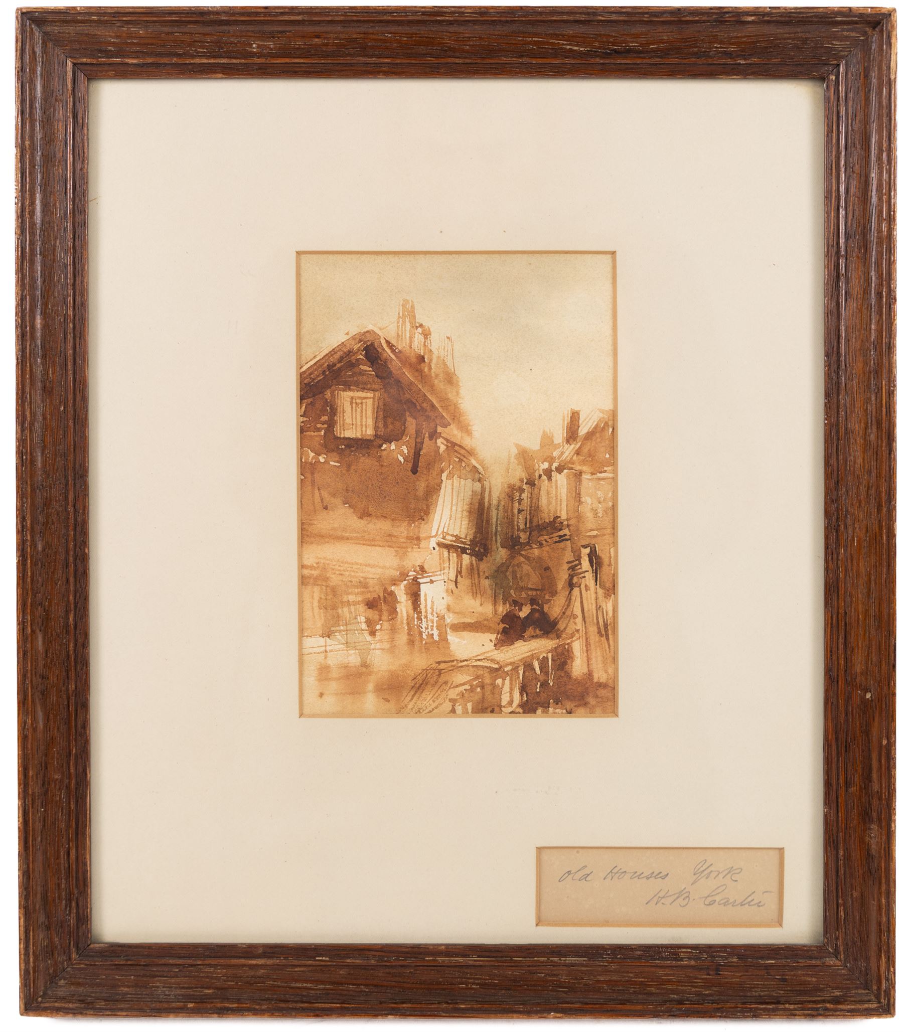 Henry Barlow Carter (British 1803-1867): 'Old Houses - York', pair watercolours signed, one titled 16cm x 11cm (2)
