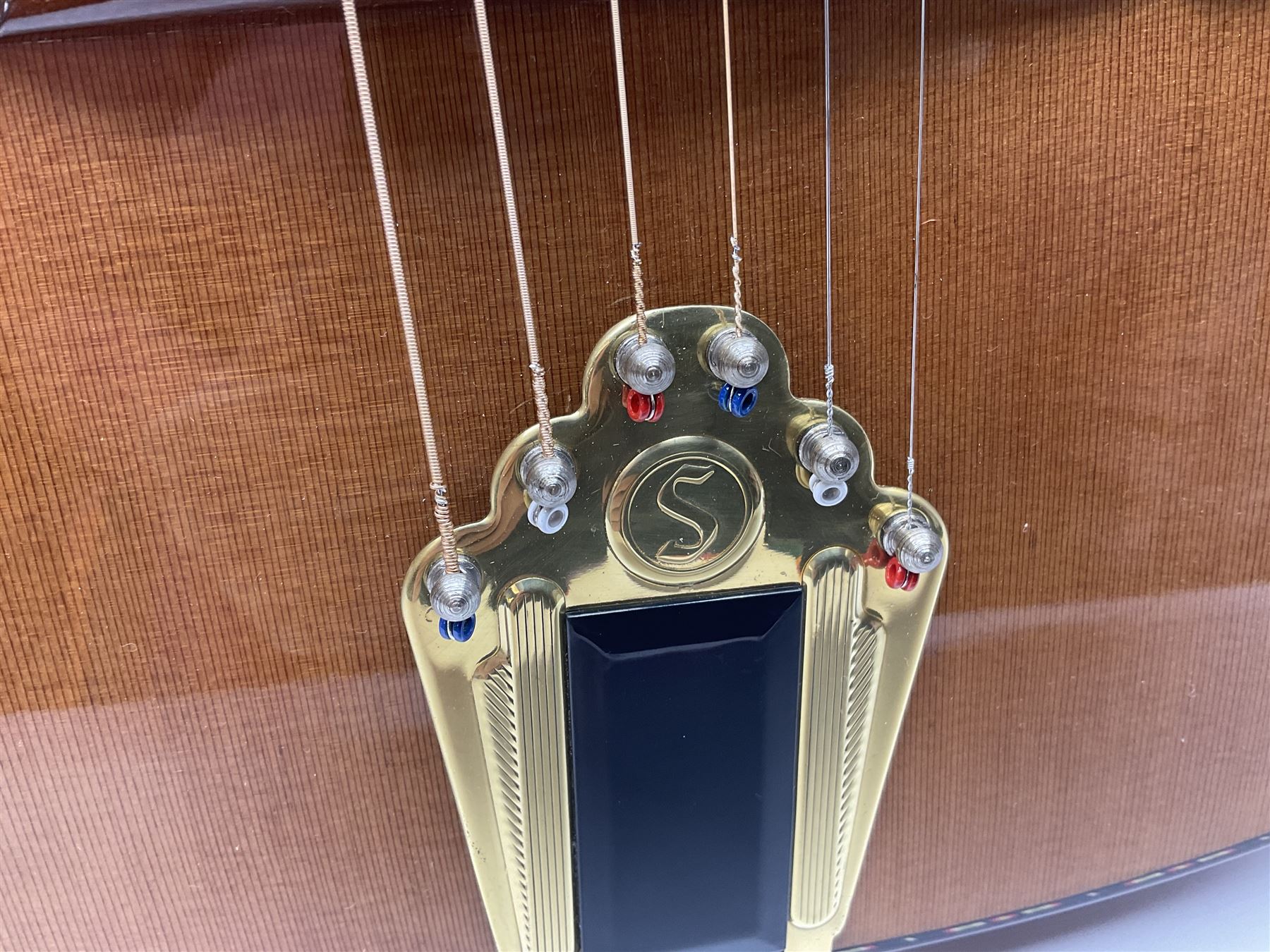 Spanish Gitano Manuel Rodriguez EMC1 Maccaferri acoustic guitar, c2000, the cedar top with D-hole, L98cm overall; in lightweight hard carrying case.