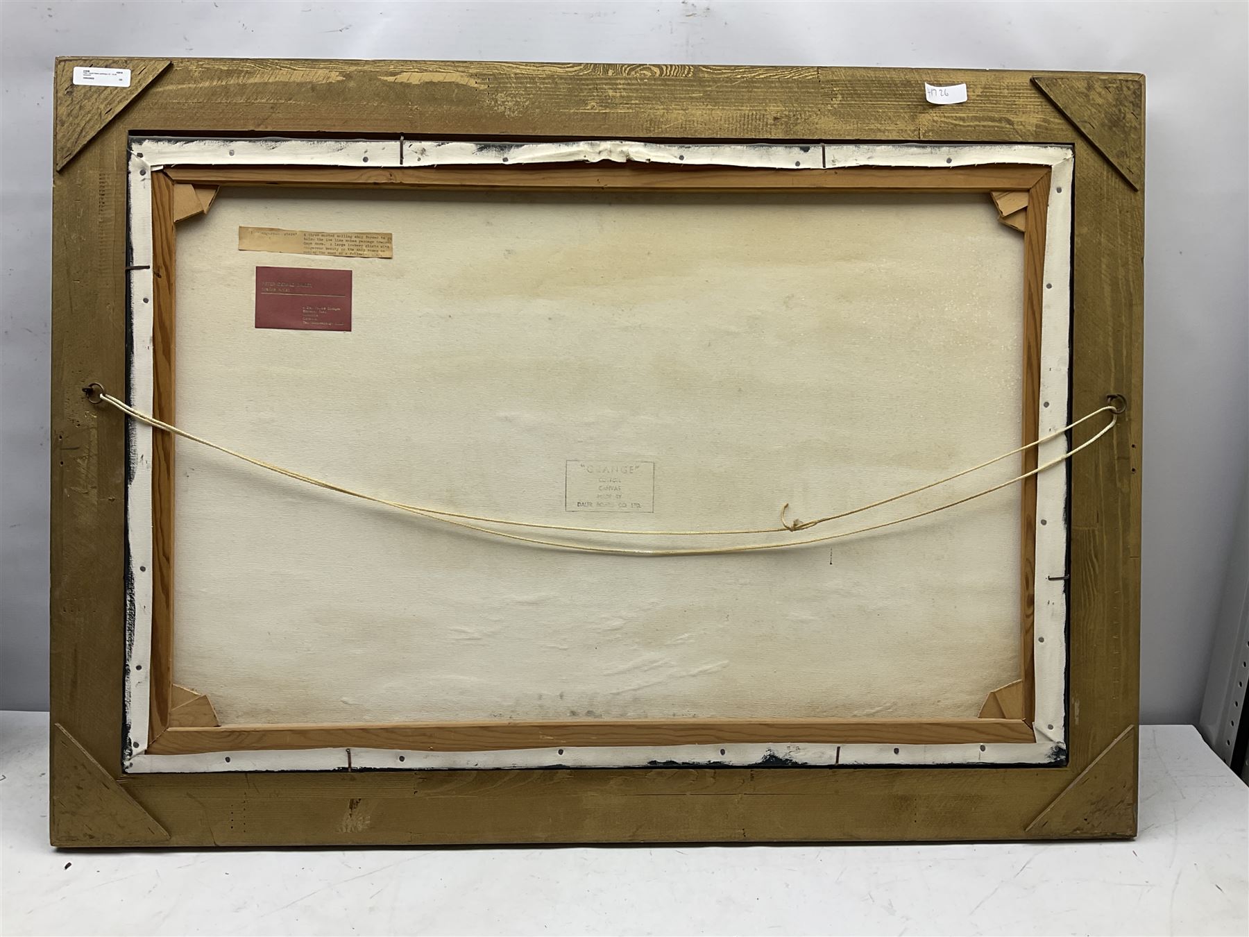 Peter Gerald Baker (British 20th century): 'Dangerous Waters' Ship Nears Iceberg near Cape Horn, oil on canvas signed and dated '77, labelled verso 60cm x 90cm